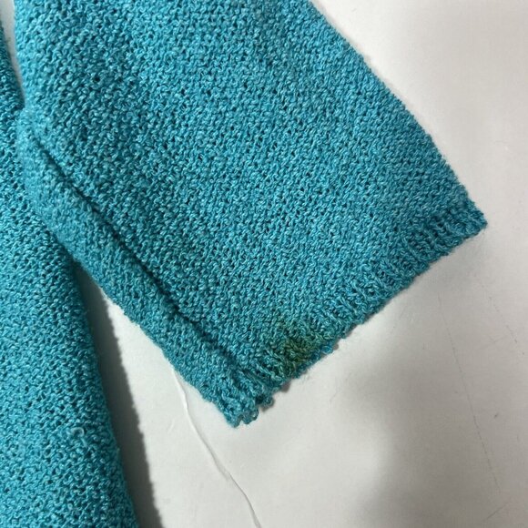 C.l.o.t.h.e.s Women's Fringe Lightweight Cardigan Sweater Teal Blue Size M Flaw - Picture 8 of 11